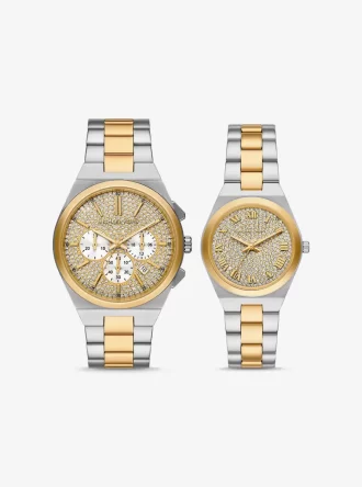 Mini Empire Pavé Gold-Tone Bangle Watch