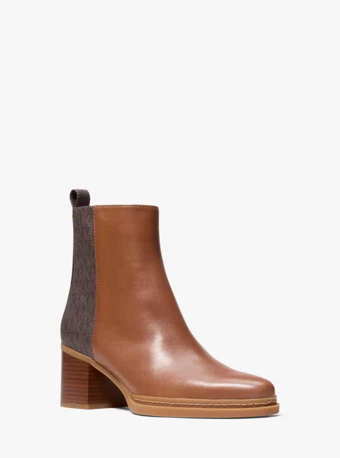 Lex Leather and Signature Logo Boot