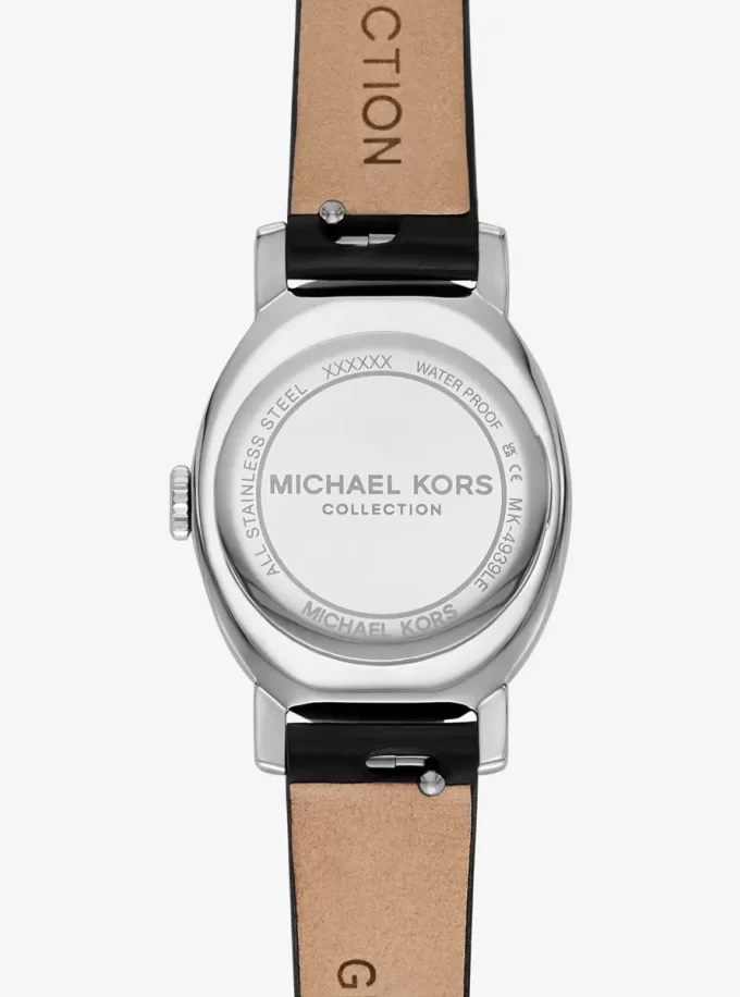 Limited-Edition Petite Maude Silver-Tone and Crocodile Embossed Leather Watch