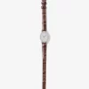 Limited-Edition Petite Maude Silver-Tone and Crocodile Embossed Leather Watch