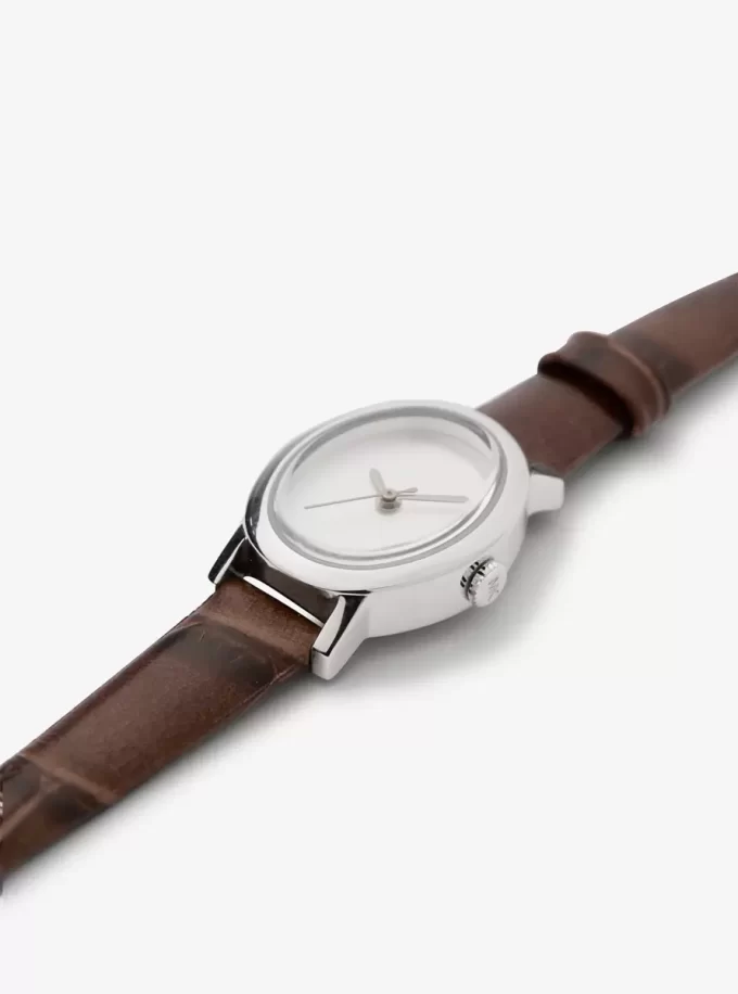 Limited-Edition Petite Maude Silver-Tone and Crocodile Embossed Leather Watch