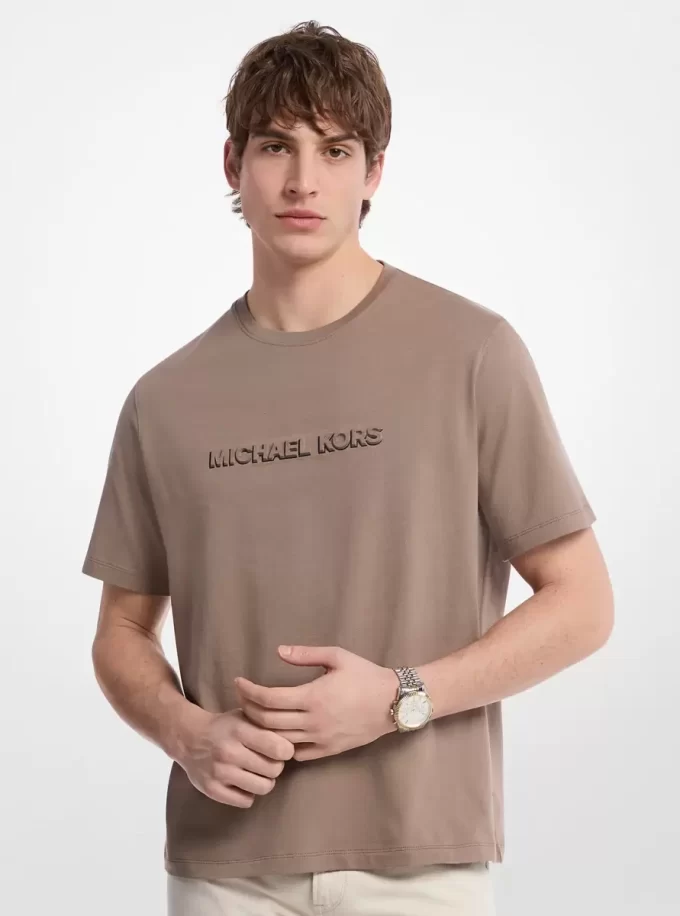 Logo Embossed Cotton Jersey T-Shirt