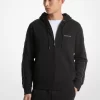 Logo Tape Cotton Blend Zip-Up Hoodie