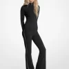 Logo Tape Stretch Nylon Flared Leggings