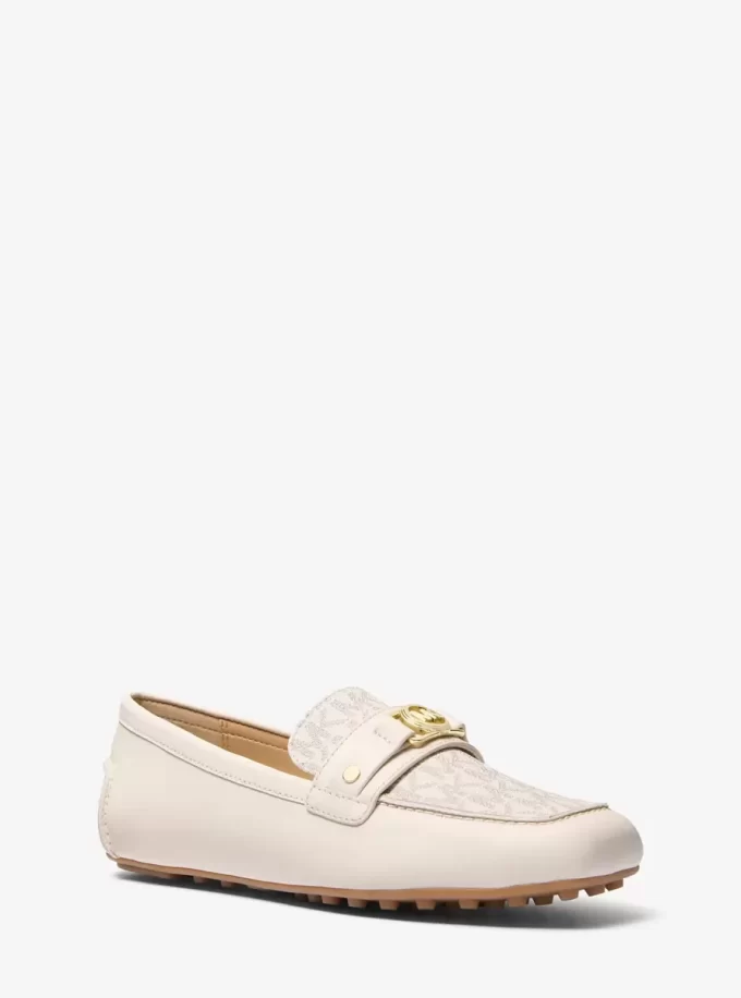 Mandy Leather and Signature Logo Moccasin Loafer