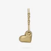 Metallic Puffy Heart Leather Bag Charm