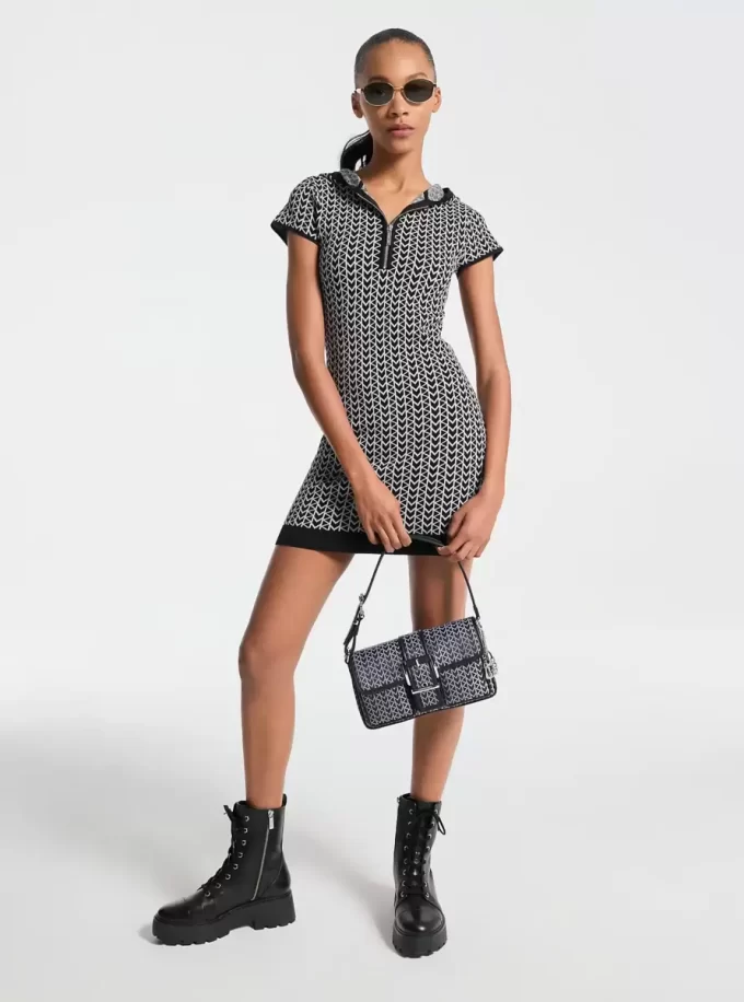 Colby Medium MK2000 Logo Jacquard Shoulder Bag