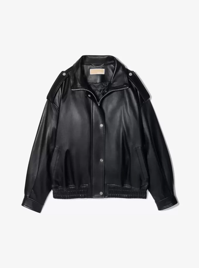 Oversized Leather Blouson Jacket