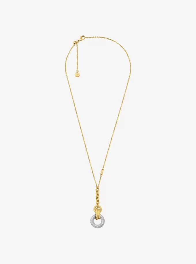 Pavé Interlocking Pendant Necklace