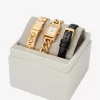Petite Monroe Gold-Tone and Crocodile-Embossed Leather Watch Strap Set