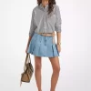 Pleated Denim Mini Skirt Pleated Denim Mini Skirt