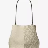 Pratt Medium Two-Tone Metallic Signature Logo Shoulder Bag Pratt Medium Two-Tone Metallic Signature Logo Shoulder Bag