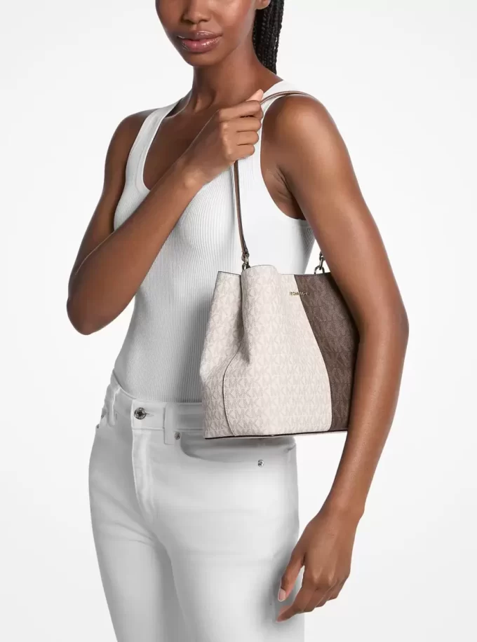 Pratt Medium Two-Tone Signature Logo Shoulder Bag Pratt Medium Two-Tone Signature Logo Shoulder Bag