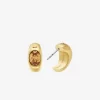 Precious Metal-Plated Cubic Zirconia Huggie Hoop Earrings