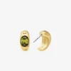 Precious Metal-Plated Cubic Zirconia Huggie Hoop Earrings