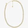 Precious Metal-Plated Cubic Zirconia Tennis Necklace