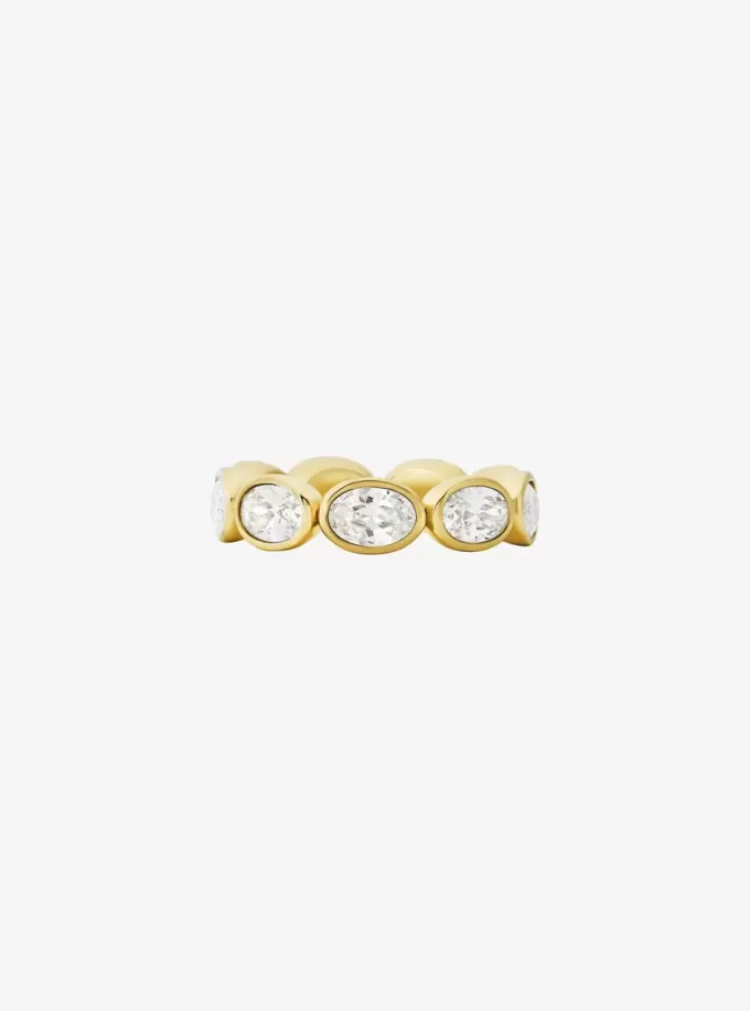 Precious Metal-Plated Cubic Zirconia Tennis Ring Precious Metal-Plated Cubic Zirconia Tennis Ring