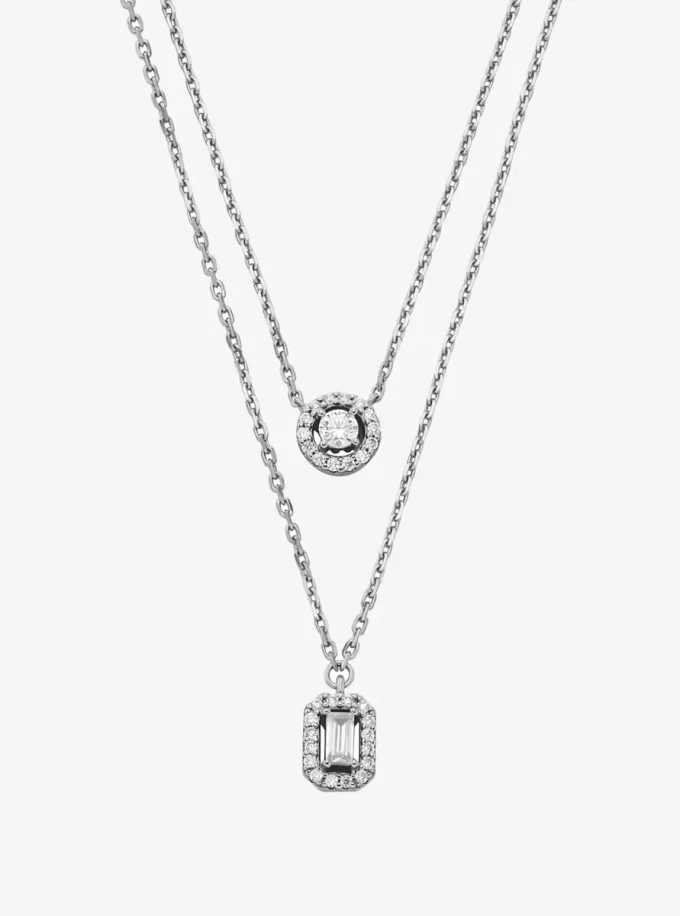 Precious Metal-Plated Double Layered Necklace