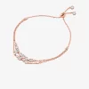 Precious Metal-Plated Sterling Silver Bezel Slider Bracelet