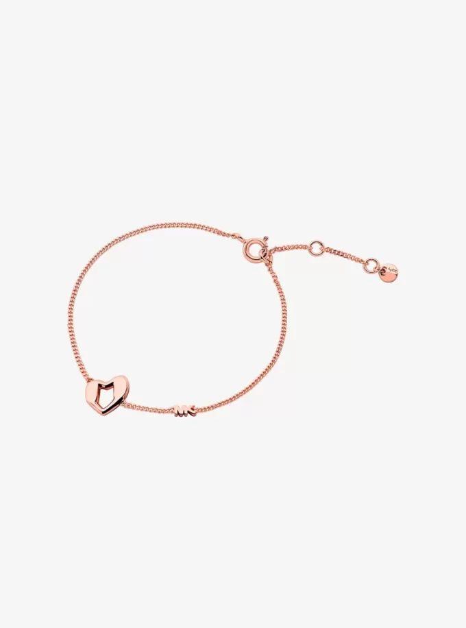 Precious Metal-Plated Sterling Silver Heart Bracelet Precious Metal-Plated Sterling Silver Heart Bracelet