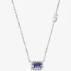Precious Metal-Plated Sterling Silver Pavé Halo Necklace