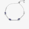 Precious Metal-Plated Sterling Silver Pavé Halo Slider Bracelet
