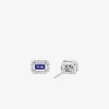 Precious Metal-Plated Sterling Silver Pavé Halo Stud Earrings