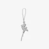 Puffy Logo Metallic Leather Bag Charm