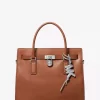 Puffy Logo Metallic Leather Bag Charm