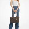 Quinn Large Signature Logo and Leather Tote Bag