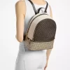 Rhea Medium Metallic Signature Logo Backpack