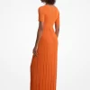 Ribbed Stretch Knit Midi Dress
