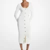 Ribbed Stretch Viscose Midi Dress