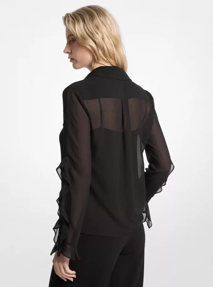 Ruffled Georgette Blouse