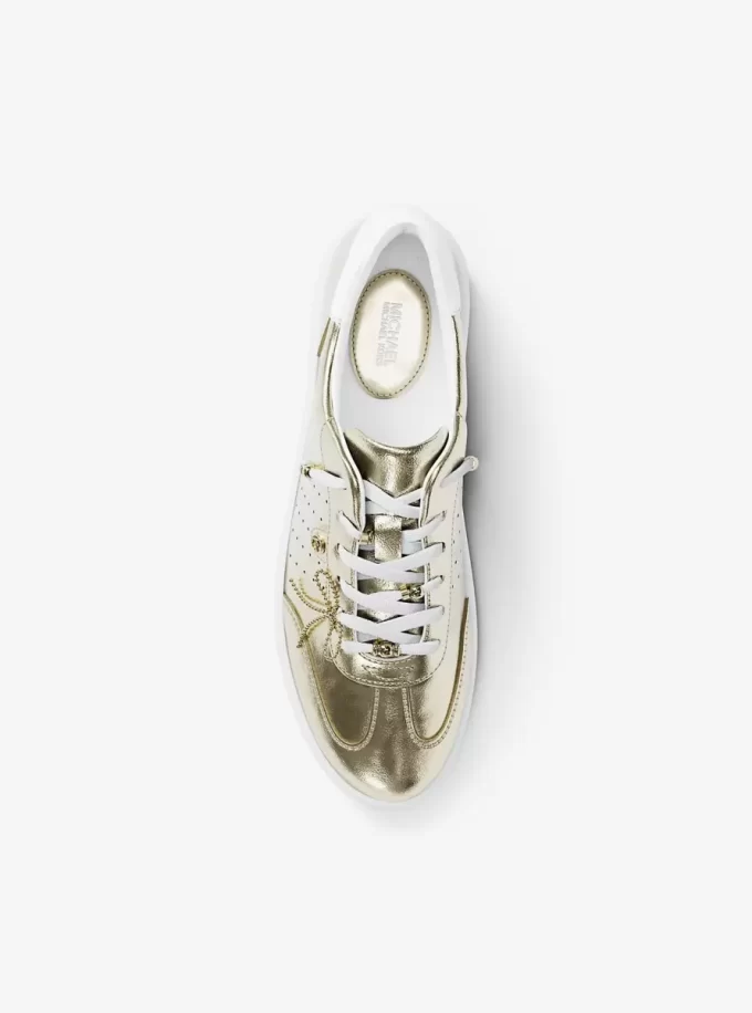 Scotty Embellished Metallic Leather Sneaker