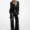Sequined Georgette Cargo Pants