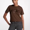 Sequined Logo Cotton T-Shirt
