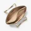 Sheila Large Metallic Two-Tone Signature Logo Tote Bag