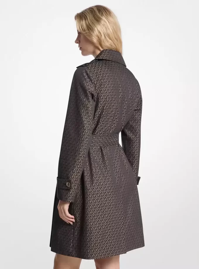 Signature Logo Cotton Blend Belted Trench Coat Signature Logo Cotton Blend Belted Trench Coat