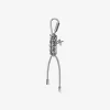 Silver-Tone and Metallic Braided Cord Bag Charm