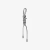Silver-Tone and Metallic Braided Cord Bag Charm