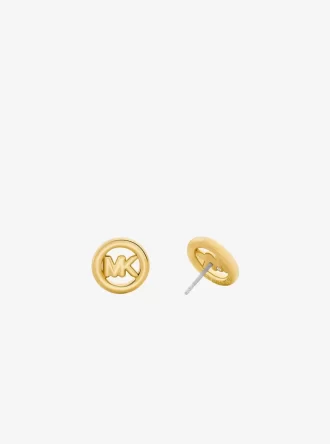 Small Logo Charm Stud Earrings