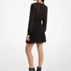 Smocked Georgette Long Sleeve Dress