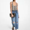 Snake Print Scoop-Neck Bodysuit