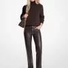 Straight-Leg Leather Pants