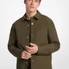 Stretch Cotton Padded Shirt Jacket