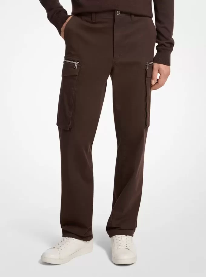 Stretch Cotton Zip Cargo Pants