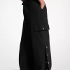Stretch Crepe Wide-Leg Cargo Pants