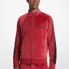 Stripe Velour Zip-Up Jacket