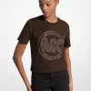 Studded Logo Charm Organic Cotton Jersey T-Shirt